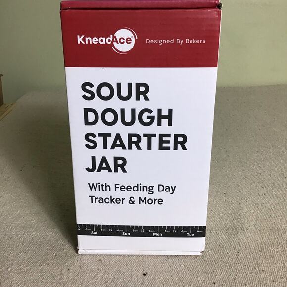 KneadAce Sourdough Starter Jar With Date Marked Feeding Band, Thermometer, NWT - Picture 12 of 14